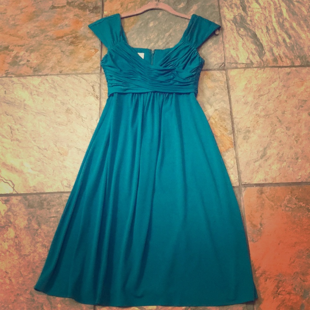 Suzi Chin for Maggy Boutique Dress Teal Jewel Tone